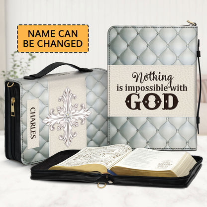 Pretty Bible Cover - Nothing Is Impossible With God HH363
