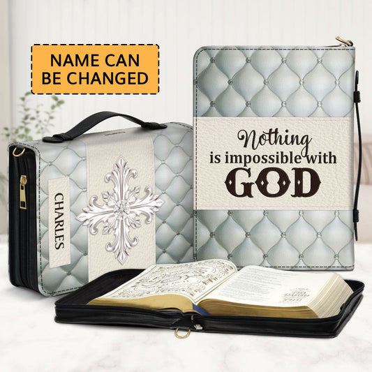 Pretty Bible Cover - Nothing Is Impossible With God HH363