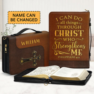 Unique Personalized Bible Cover - I Can Do All Things Through Christ HHN418B