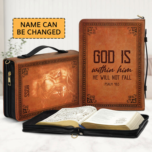 God Is Within Him, He Will Not Fall - Unique Personalized Bible Cover HIHN259B