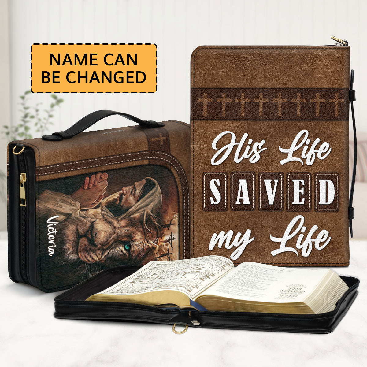 Must-Have Personalized Bible Cover - His Life Saved My Life HIHN312