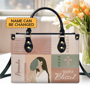 Simply Blessed - Adorable Personalized Christian Leather Handbag HM409