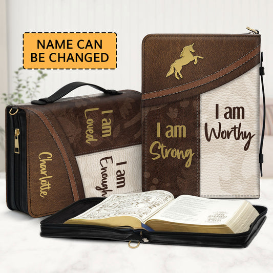 Beautiful Personalized Bible Cover - I Am Worthy HN11