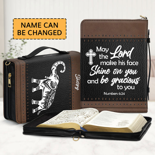 Beautiful Personalized Bible Cover - May The Lord Make His Face Shine On You HN13