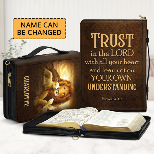 Jesuspirit | Personalized Lion Bible Cover With Zipper | Gift For Church Staff HN17