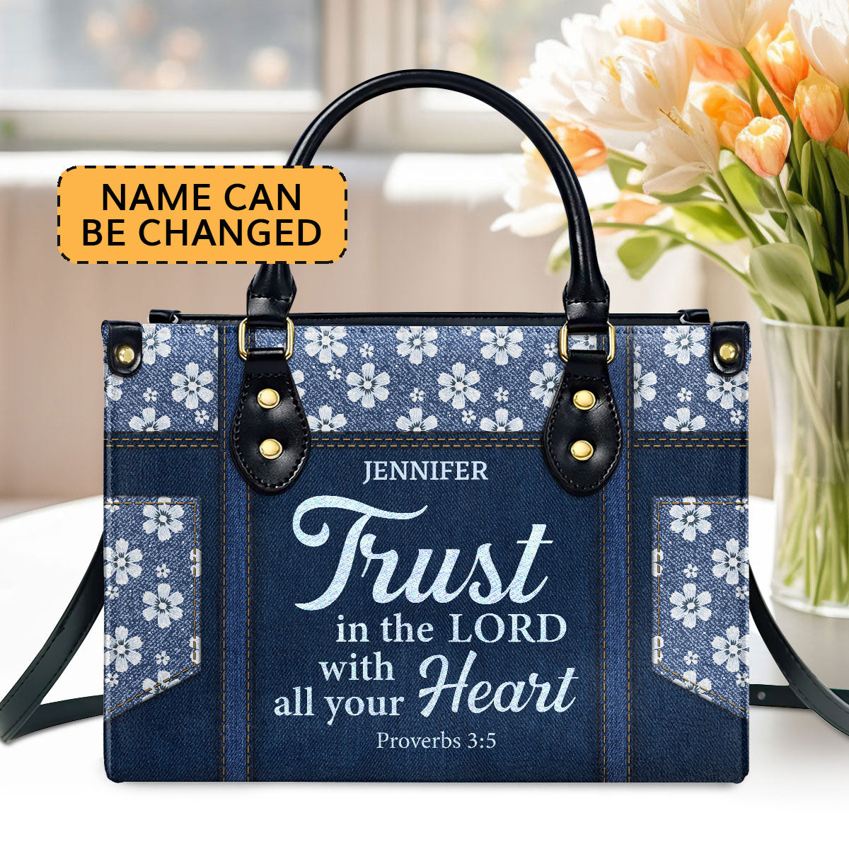 Jesuspirit Leather Handbag | Church Ladies Gift | Leather Bag With Handle HN21