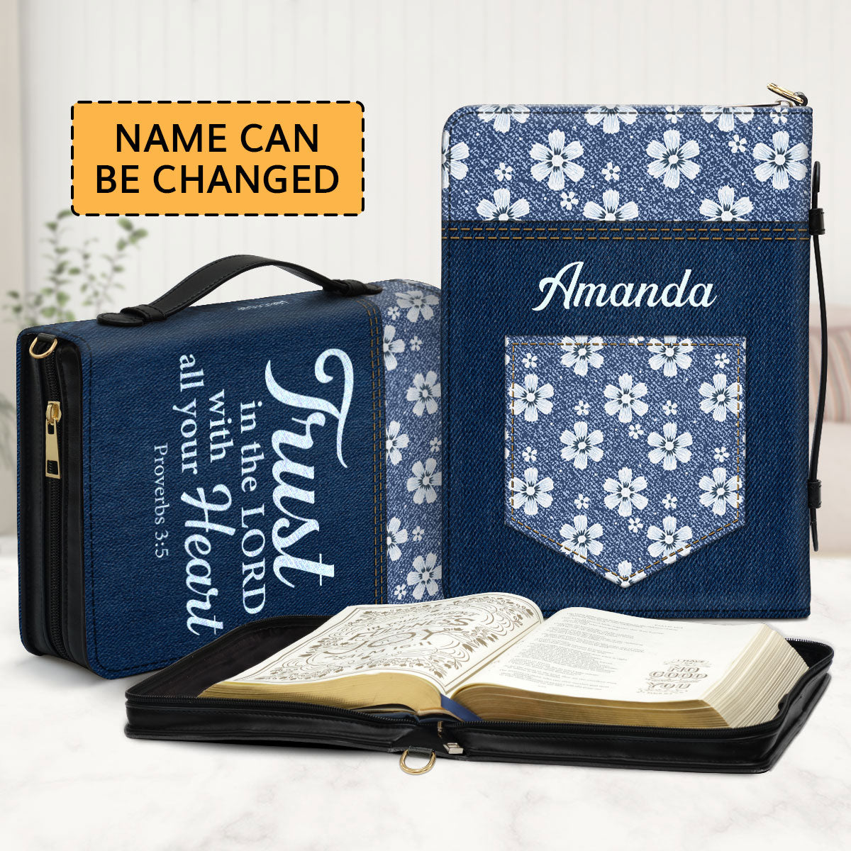Jesuspirit | Proverbs 3:5 | Awesome Personalized Bible Cover | Trust In The Lord With All Your Heart HN21