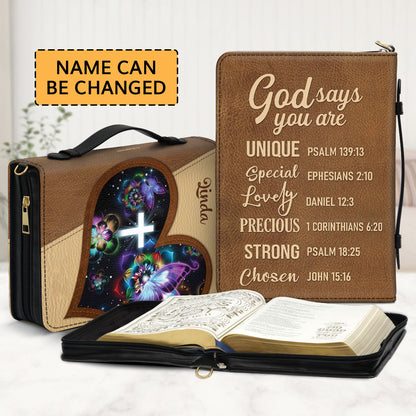 Beautiful Personalized Bible Cover - God Says You Are Strong I03