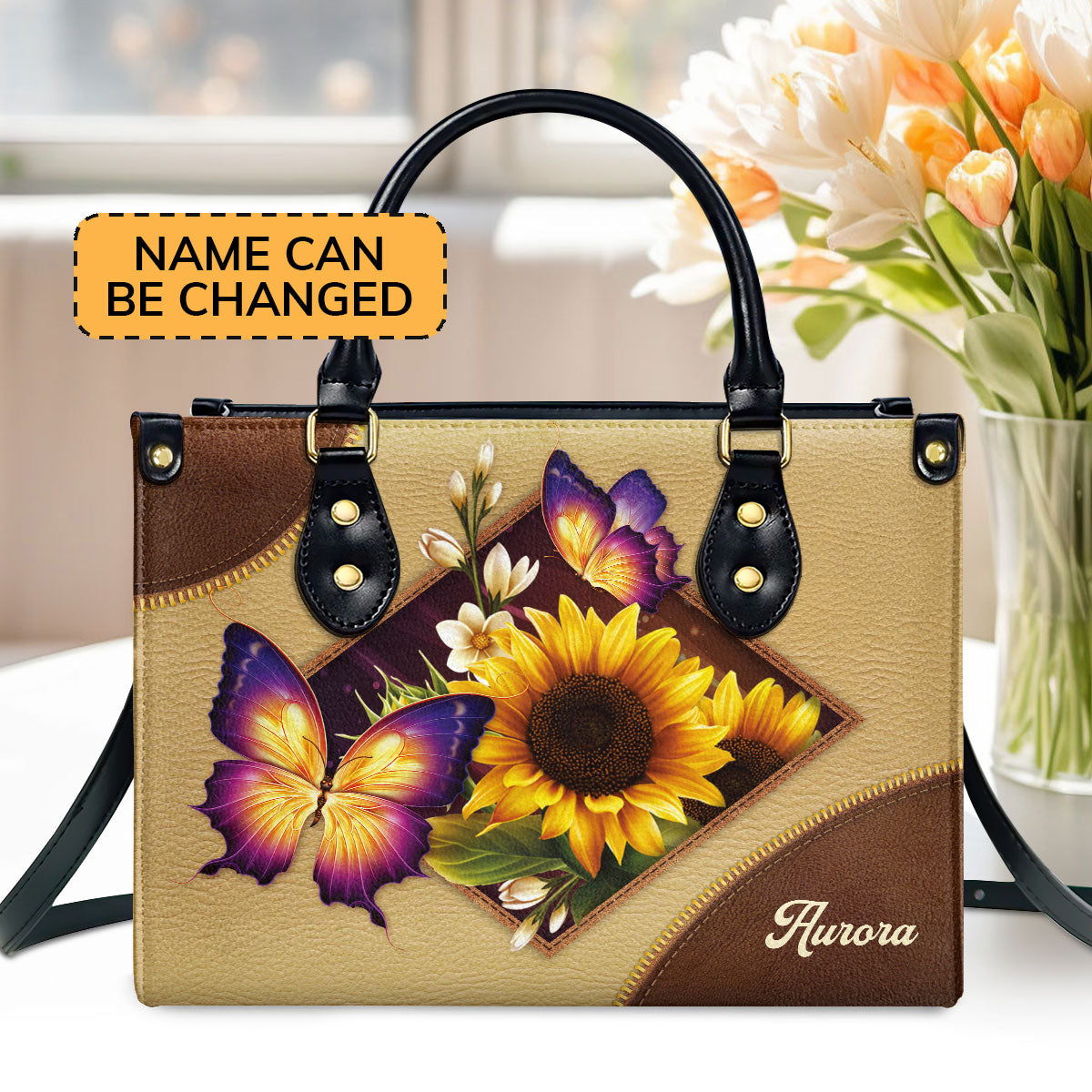 Hand Tooled Sunflower and Butterfly Leather Purse – Ilumina Mi Corazon