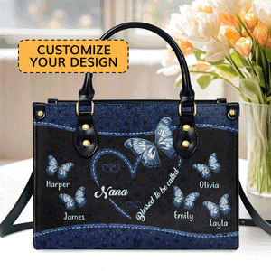 Jesuspirit | Personalized Leather Handbag With Zipper | Blessed To Be Called Grandma LHBHN05