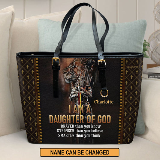 I Am A Daughter Of God - Special Large Leather Tote Bag NHN155