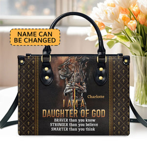 Lion Leather Handbag - I Am A Daughter Of God NHN155