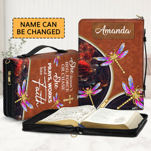 She Has Faith - Unique Personalized Dragonfly Bible Cover NUH274