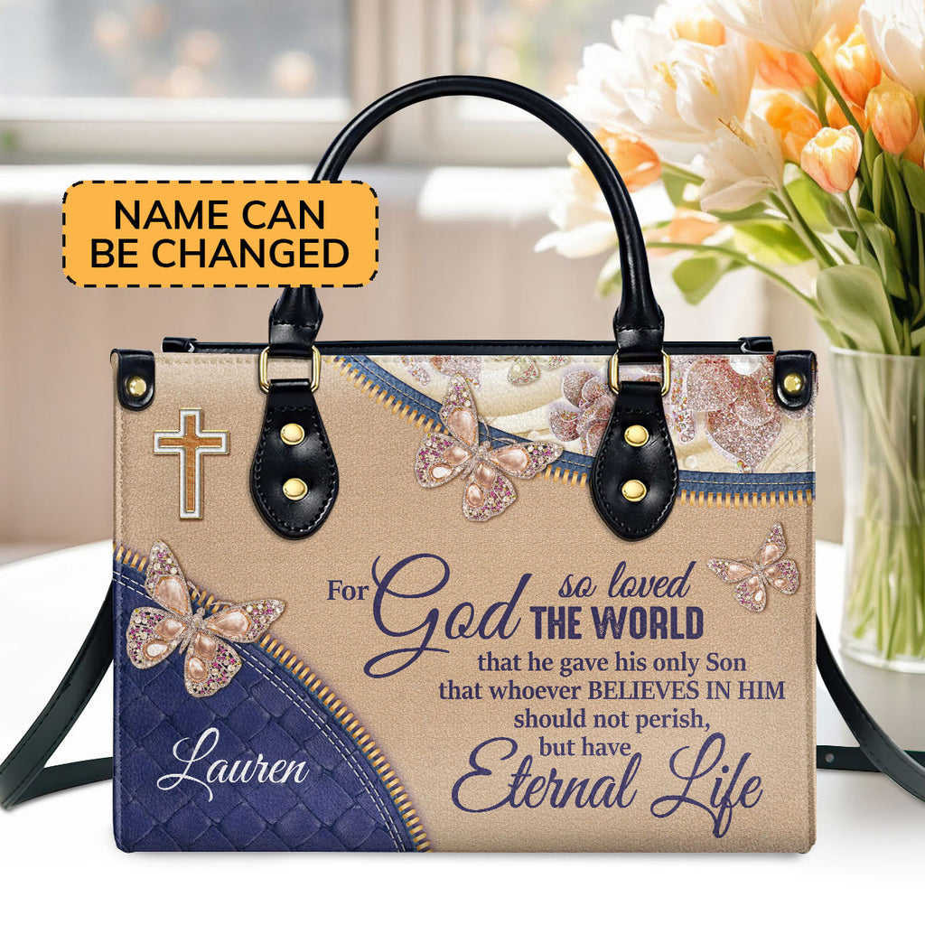 God Says I Am Scripture Christian Leather Bag - Personalized