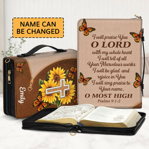 Jesuspirit Personalized Sunflower Leather Bible Cover | Beautiful Gift For Church Ladies NUH297