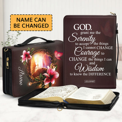 God, Grant Me The Serenity To Accept The Things I Cannot Change - Lovely Personalized Bible Cover NUH321A