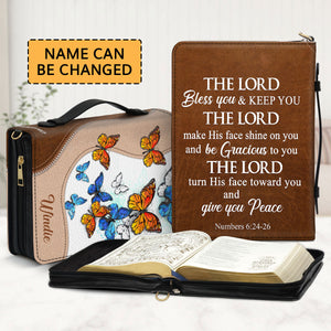 Jesuspirit | Personalized Bible Cover | Zippered Butterfly Bible Case With Name NUH324