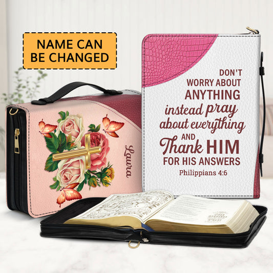 Jesuspirit Personalized Bible Cover | Rose Leather Bible Case | Church Ladies Gift NUH326A