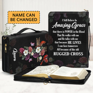 Jesuspirit Personalized Bible Cover | Gifts For Women's Ministry | Amazing Grace Bible Case With Zipper NUH435