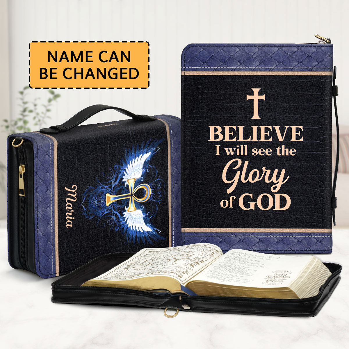 Jesuspirit | Personalized Leather Bible Cover With Handle - Religious Gift For Ladies NUH446