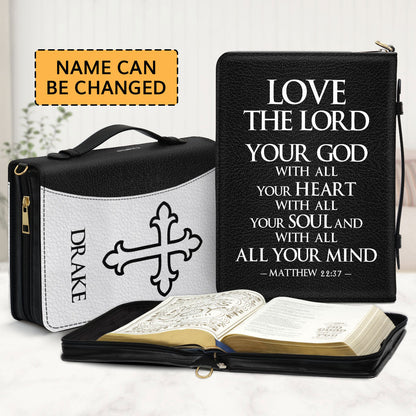 Jesuspirit Personalized Bible Cover | Love The Lord Your God With All Your Heart Bible Case | Ideal Gift For Church Staff NUH469B