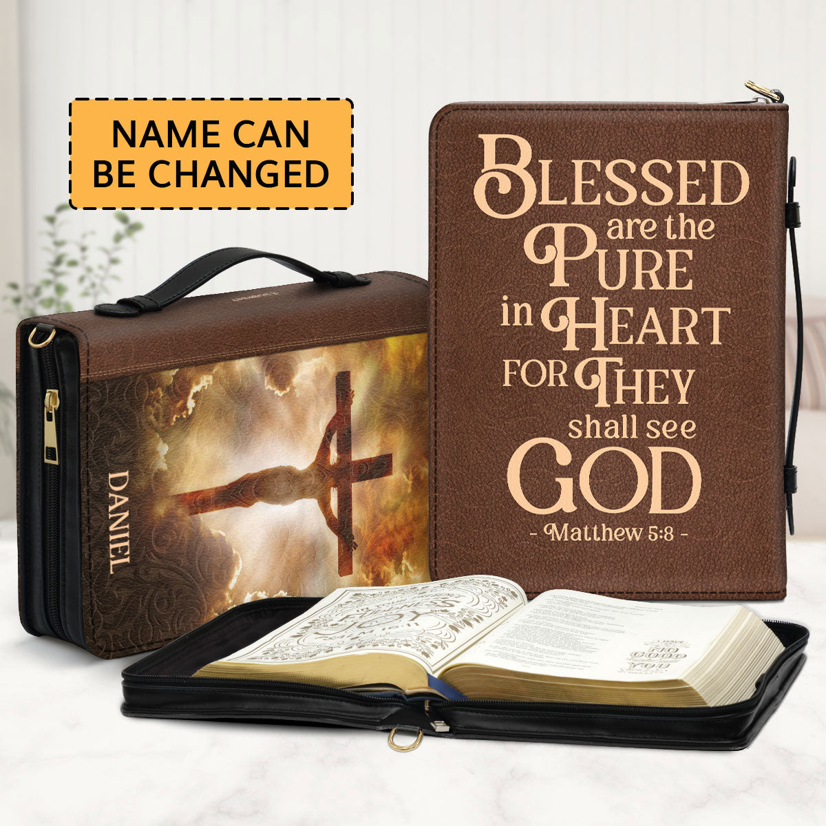 Jesuspirit Personalized Bible Cover | Best Gift For Religious Women | Leather Case With Name NUH472B