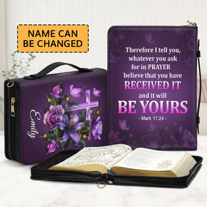 Jesuspirit Personalized Floral Cross Bible Cover | Bible Carrying Case | Family Gift NUH485