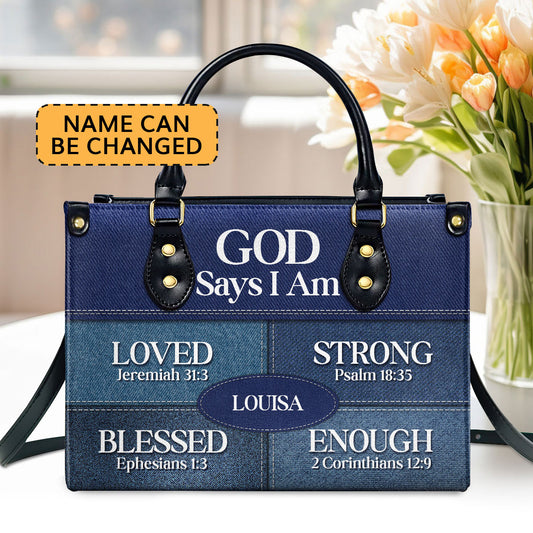 Jesuspirit | God Says You Are | Religious Gift For Worship Friends | Personalized Leather Handbag With Zipper LHBNUH682