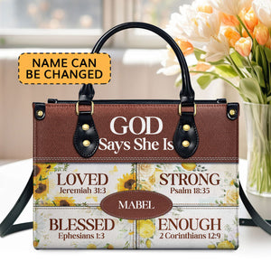 Jesuspirit | God Says She Is | Religious Gift For Worship Friends | Personalized Leather Handbag With Zipper LHBNUH682