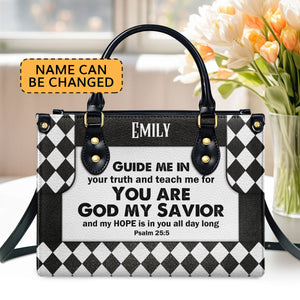 Special Personalized Leather Handbag - My Hope Is In You All Day Long NUHN302