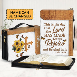 Let Us Rejoice And Be Glad In It - Beautiful Personalized Bible Cover NUHN305