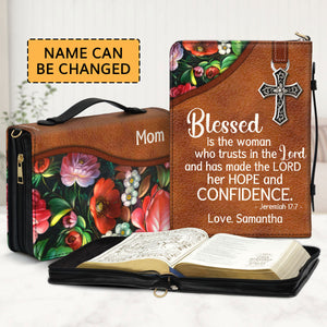 Gorgeous Personalized Bible Cover - Blessed Is The Woman Who Trusts In The Lord NUHN374
