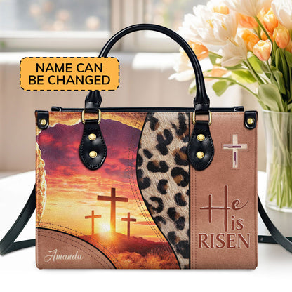 Special Personalized Leather Handbag - He Is Risen NUM295