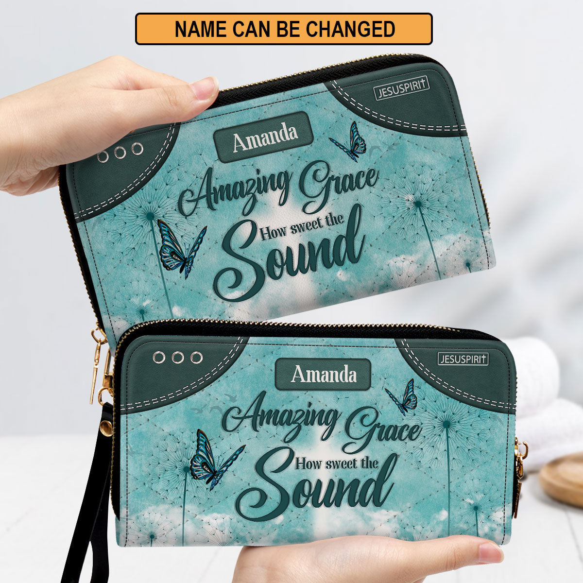 Special Personalized Butterfly Clutch Purse - Amazing Grace NUHN350