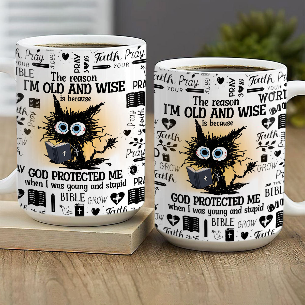 God Protected Me - Awesome White Ceramic Mug CCMNAHN1001B