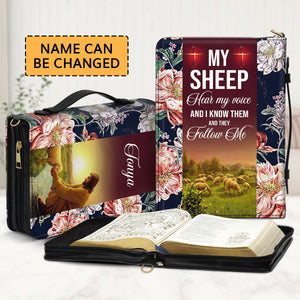 Jesuspirit Glorious Personalized Bible Cover | Jesus And Lamb | John 10:27 | My Sheep Hear My Voice MB08