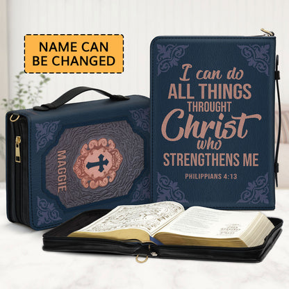 Personalized Bible Cover - I Can Do All Things Through Christ NM143B