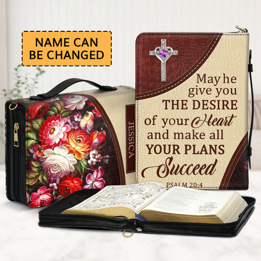 May He Make All Your Plans Succeed - Awesome Personalized Bible Cover NUM308A