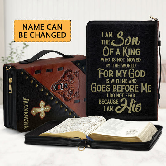 Jesuspirit Personalized Wolf Bible Cover With Zipper | I Am The Son Of A King | Christian Friends Gift MB01