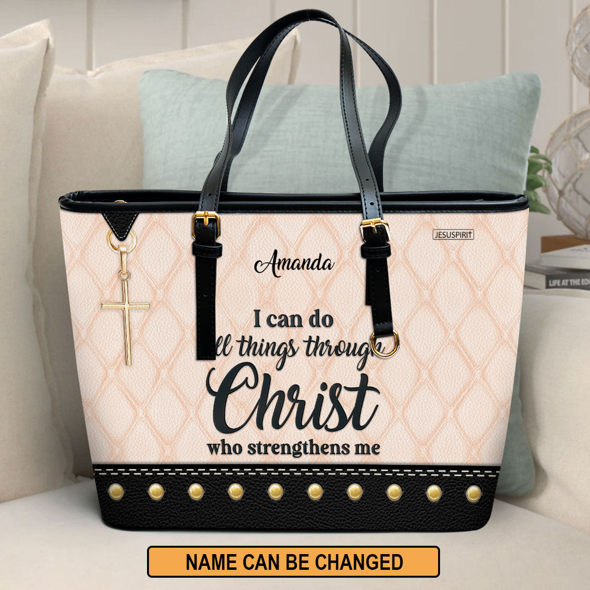 I Can Do All Things Through Christ - Special Large Leather Tote Bag HHN418