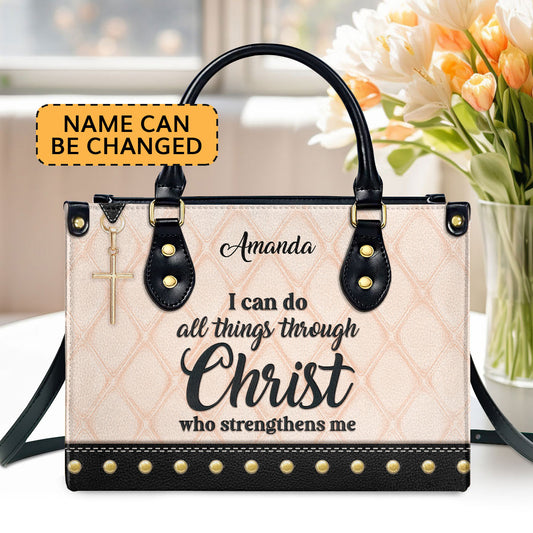 Must-Have Leather Handbag - I Can Do All Things Through Christ HHN418