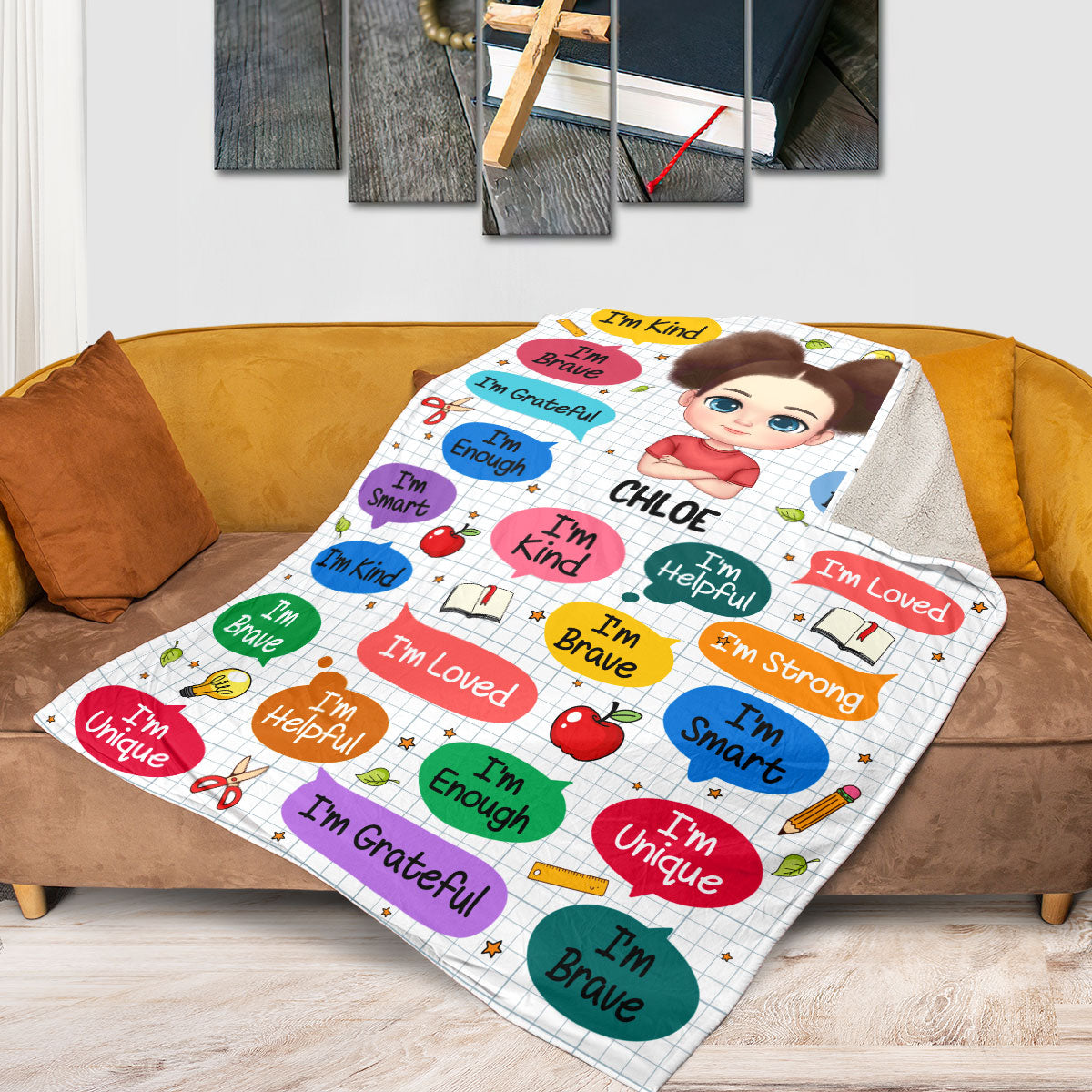 I'm Kind I'm Brave | Personalized Fleece Blanket JSFBPH1251D