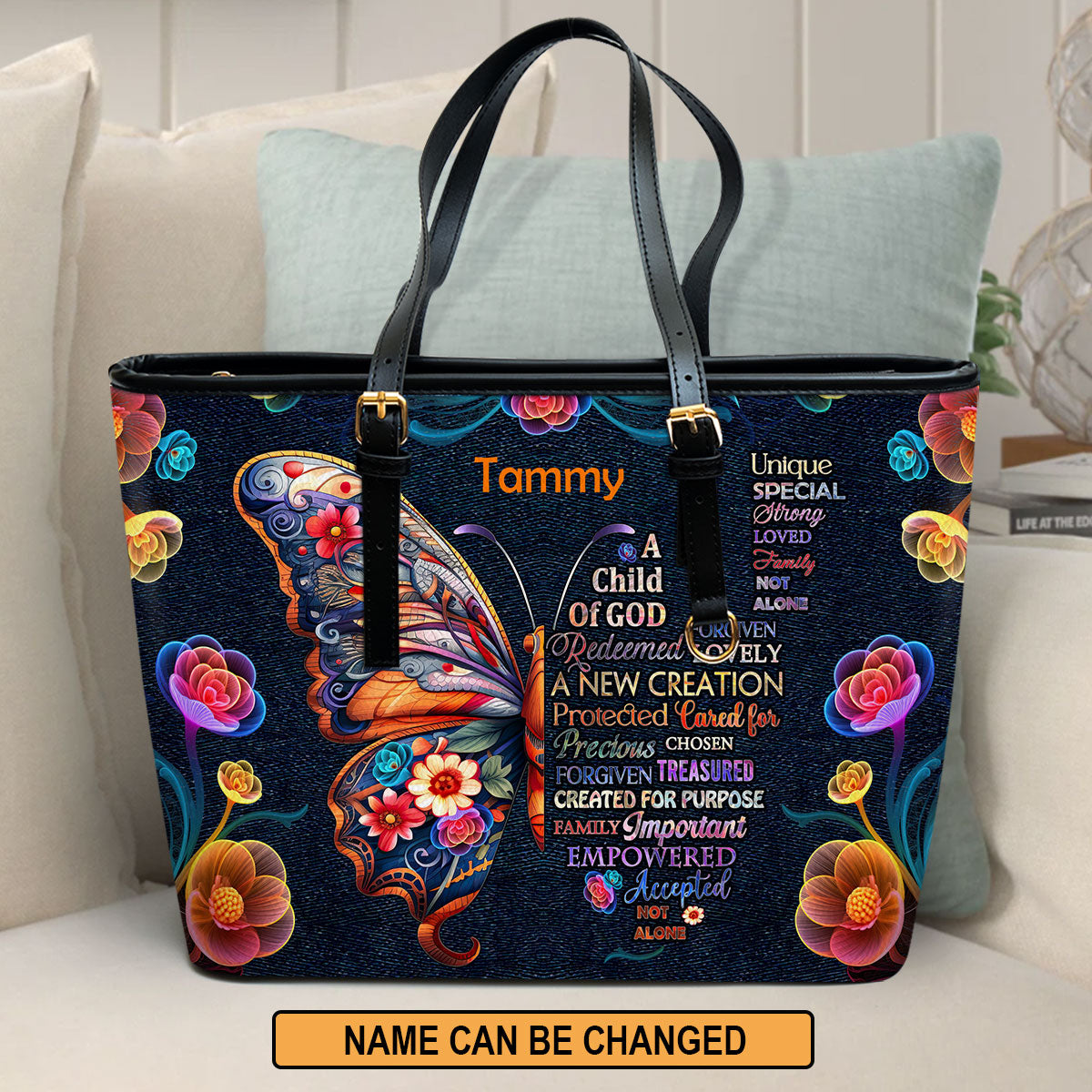 Jesuspirit | Personalized Leather Tote Bag | Child Of God LLTBM719