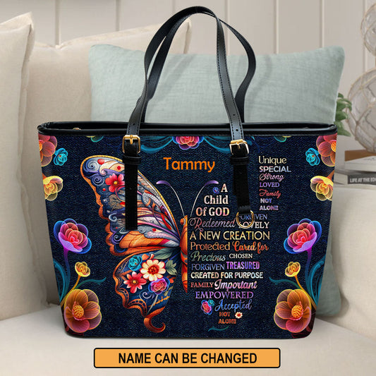 Jesuspirit | Personalized Leather Tote Bag | Child Of God LLTBM719