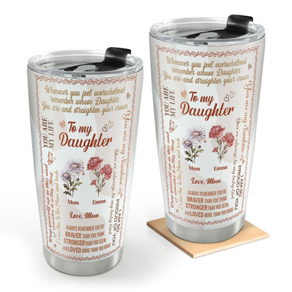 To My Daughter/Granddaughter Birth Month Flowers | Personalized Stainless Steel Tumbler