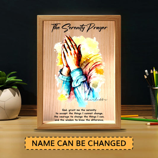 Jesuspirit Personalized Frame Light Box | The Serenity Prayer FLBHN28