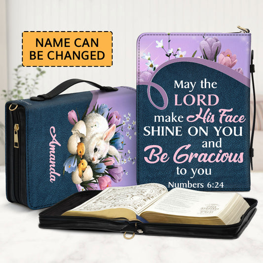 Gorgeous Personalized Bible Cover - May The Lord Make His Face Shine On You NUM379A