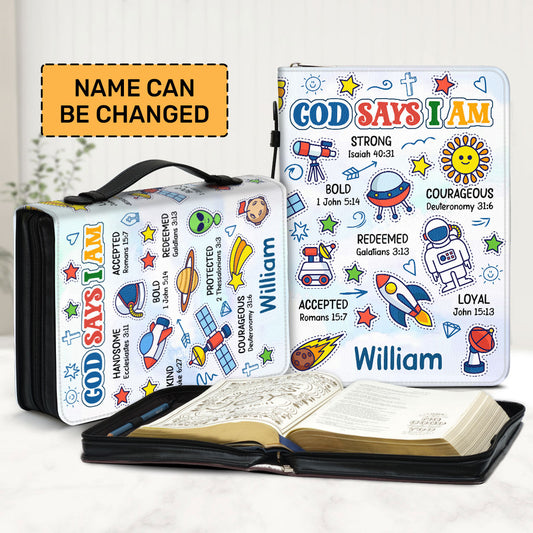 God Says I Am Galaxy | Personalized Bible Cover JSBCHLT1513M