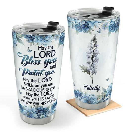 May The Lord Bless You And Protect You | Personalized Stainless Steel Tumbler
