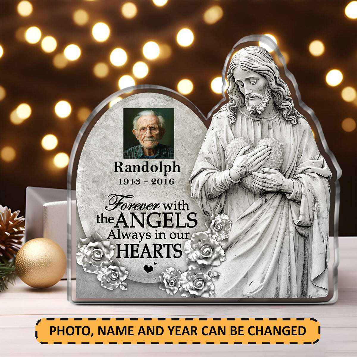 Forever With The Angels Always In Our Hearts | Personalized Custom Shaped Squared Acrylic Plaque JSAPPPT1667M